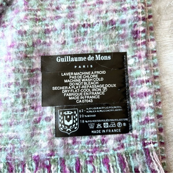 Guillaume De Mons Paris Wool Blend Scarf Made in France - Picture 4 of 8